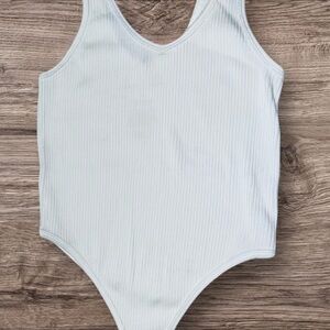 NWOT Gypsy and Jade Elegant White Ribbed Bodysuit Size XS/S